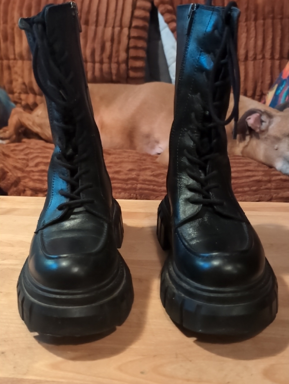 Black Platform Lace-Up Women's Boots